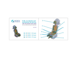Quinta Studio QR+72036 K-36L (late) ejection seat (for Su-25/Su-25SM aircraft since 2008) (All kits) 1/72 – Bild 3