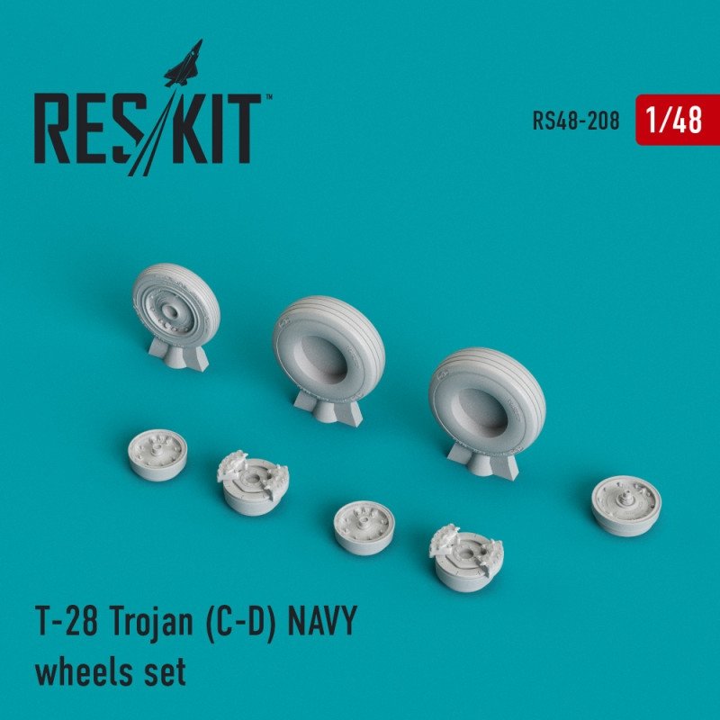 RESKIT RS48-0208 T-28 Trojan (CD) NAVY wheels set 1/48