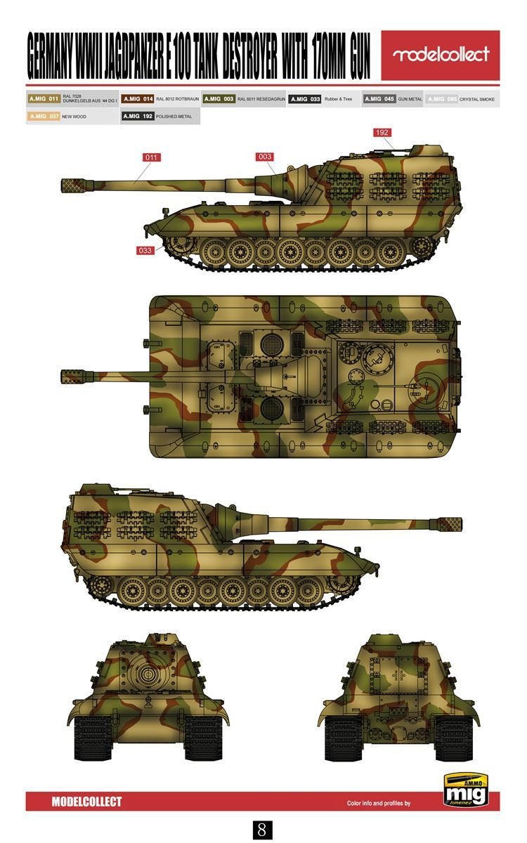 Modelcollect UA72116 Germany WWII Jagdpanzer E-100 Tank Destroyer with 170mm Gun 1/72 – image 4
