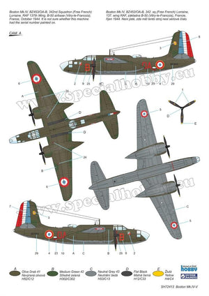 Special Hobby 72413 Boston Mk. IV/V &amp;#39;The Last Version in RAF and Free French Service&amp;#39; 1/72 – obrázek 4