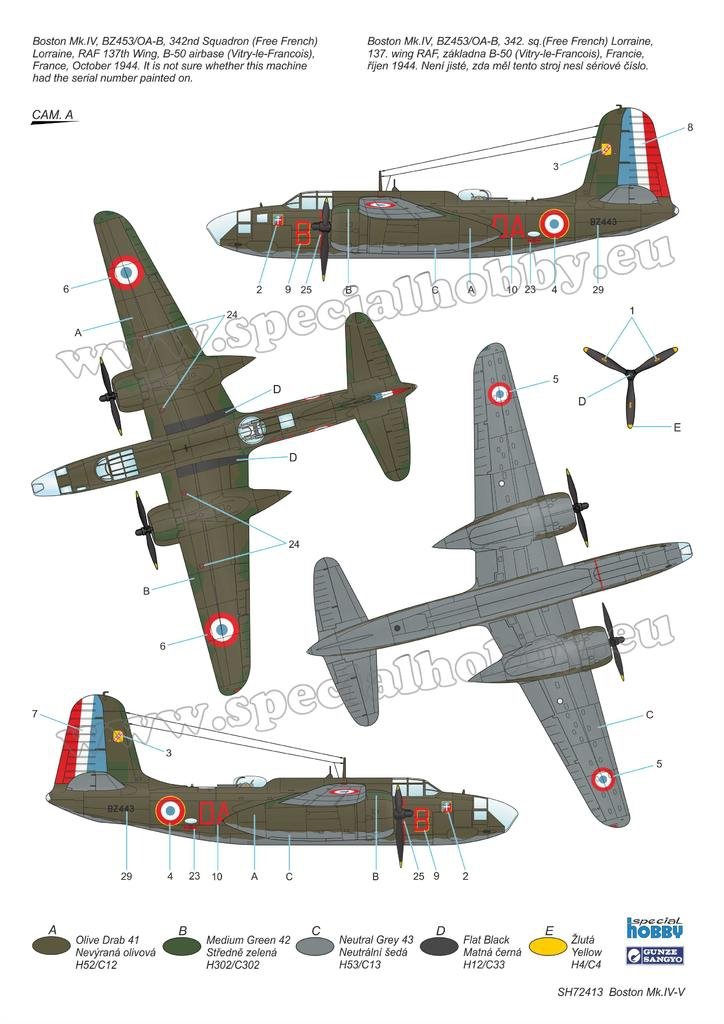 Special Hobby 72413 Boston Mk. IV/V &amp;#39;The Last Version in RAF and Free French Service&amp;#39; 1/72 – obrázek 4