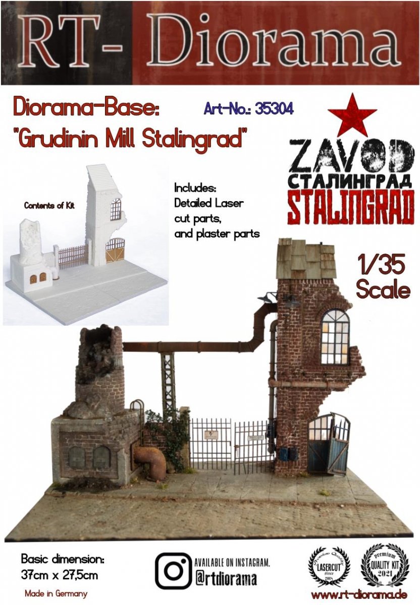 RT-Diorama 35304 Socle de diorama : « Moulin Grudinin Stalingrad » 1/35 