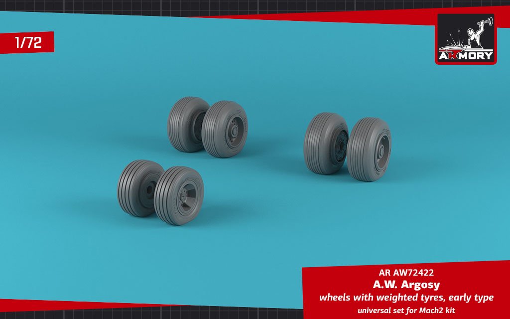 Armory Models AW72422 AW Argosy wheels w/ weighted tires, early version 1/72 – image 4