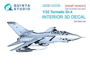 Quinta Studio QDS+32228 Tornado Gr.4 3D-Printed &amp;amp; colored Interior on decal paper (Italeri) (Small version) (with 3D-printed resin parts) 1/32