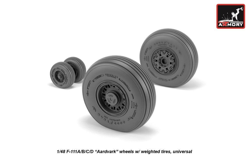Armory Models AW48319 F-111A/B/C/D Aardvark wheels w/ weighted tires 1/48 – obrázek 4