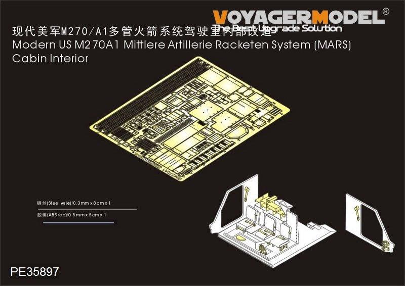 Voyager modèle PE35897 moderne US M270A1 Mittlere Artillerie Racketen système intérieur de cabine pour TRUMPETER 1/35