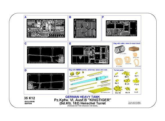 Aber 35K12 Pz.Kpfw. VI, Ausf.B (Sd.Kfz. 182) King Tiger (Henschel Turret) 1/35 – obrázek 15