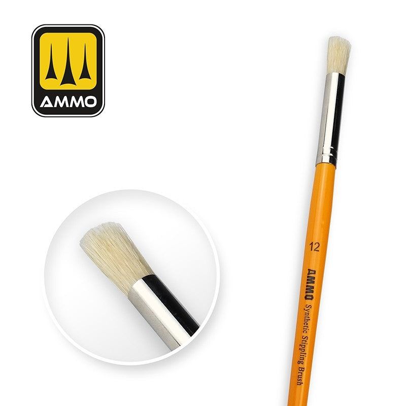 AMMO by Mig Jimenez 8587 12 Synthetic Stippling Brush