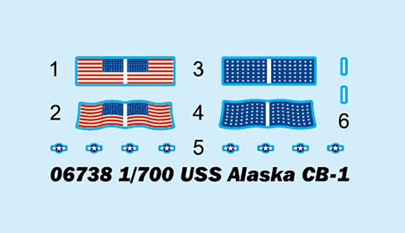 Trumpeter 06738 USS Large cruiser Alaska 1/700 – image 4