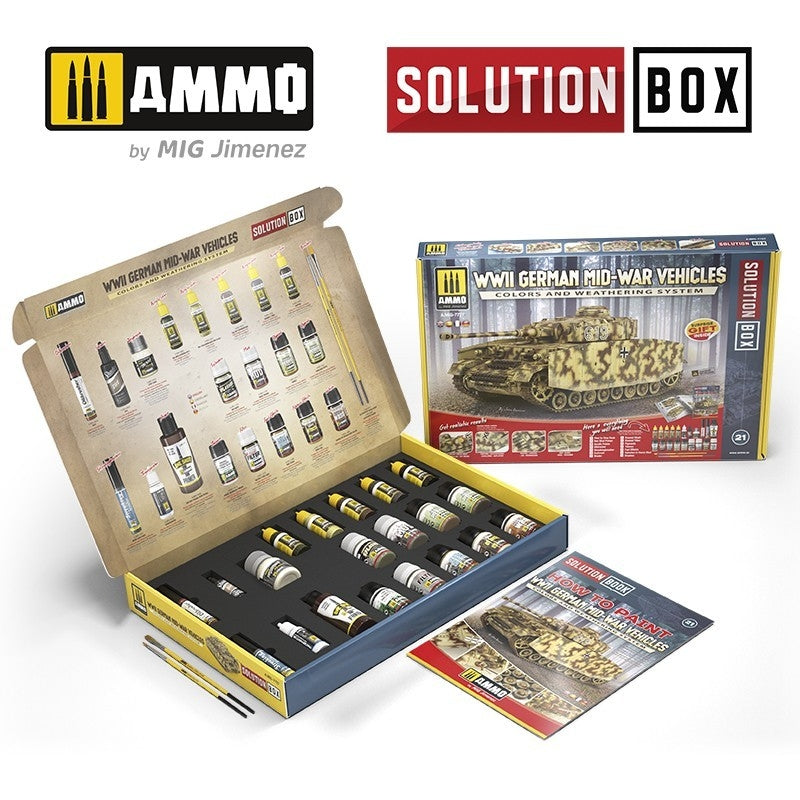 AMMO by Mig Jimenez 7727 SOLUTION BOX 21 – WWII German Mid-War Vehicles – image 2