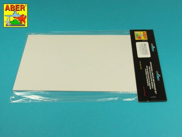 Aber PS-5 White polystyrene plates 195 x 315 x 1.50 mm x 2 pcs.
