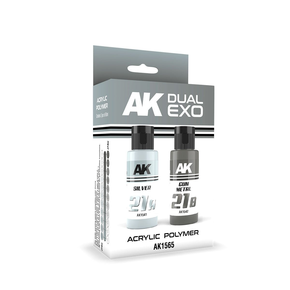 AK Interactive AK1565 DUAL EXO SET 21 – 21A ARGENT &amp; 21B MÉTAL GAZ