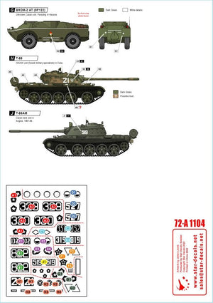 Star Decals 72-A1104 Tanks &amp;amp; AFVs in Cuba # 2. T-34/85, IS-2M, T-54A, T-55, T-55A, T-62A, ZSU-57-2, BRDM-2 (9P122). 1/72 – image 3