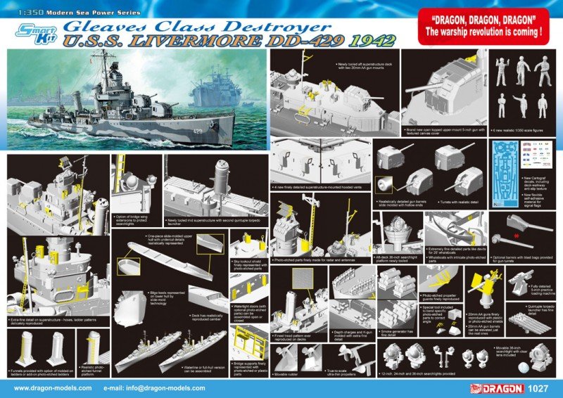 Dragon 1027 USS Livermore DD-429 1/350 – Bild 3