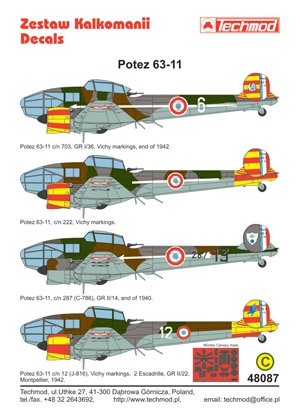 Techmod 48087 - Potez 63-11 1/48 – obrázek 3