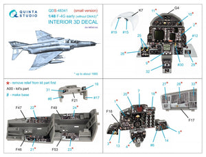 Quinta Studio QDS-48341 F-4G early 3D-Printed &amp;amp; coloured Interior on decal paper (Meng) (Small version) 1/48 – zdjęcie 2