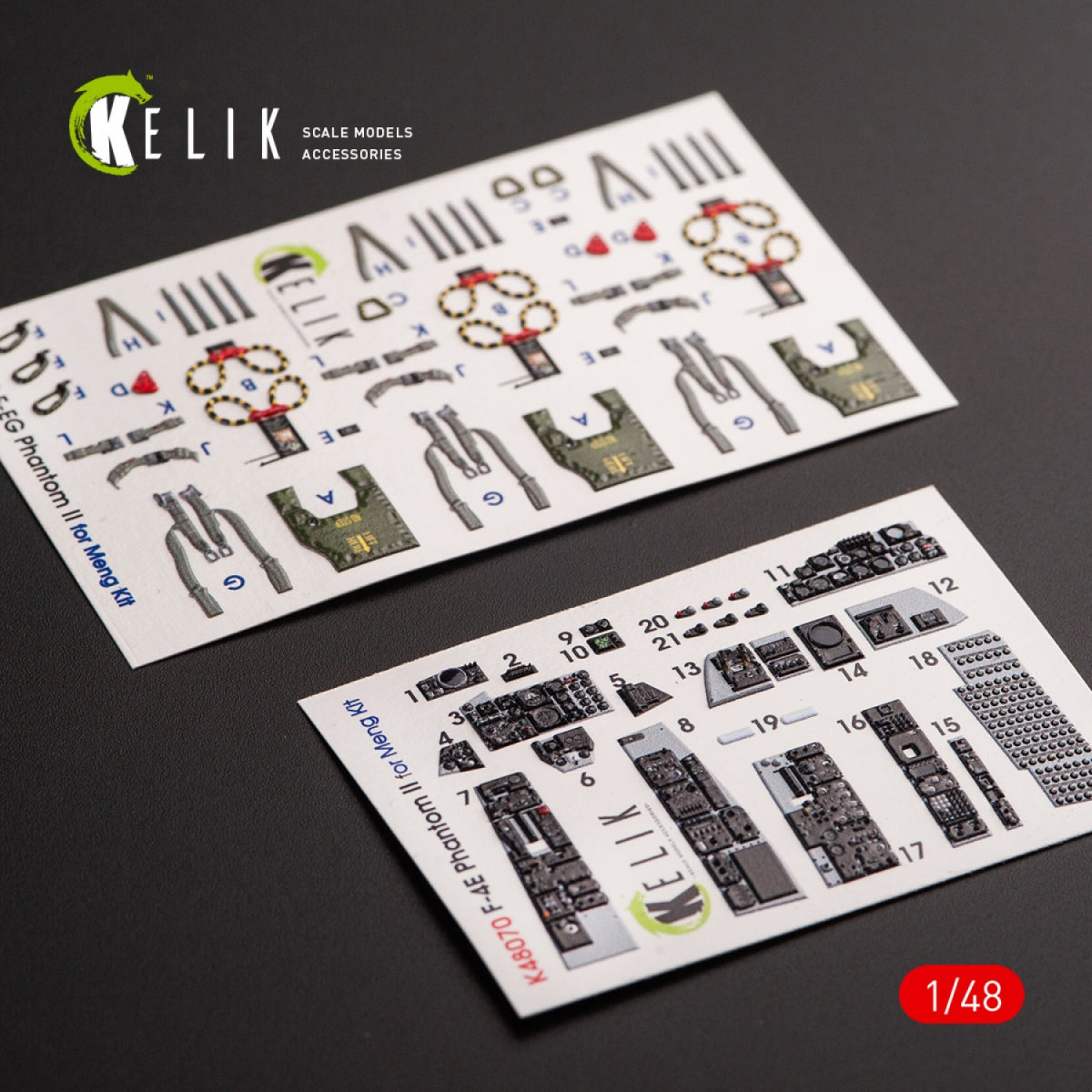 KELIK K48070 F-4E "PHANTOM II" INTERIOR 3D DECALS FOR MENG KIT 1/48