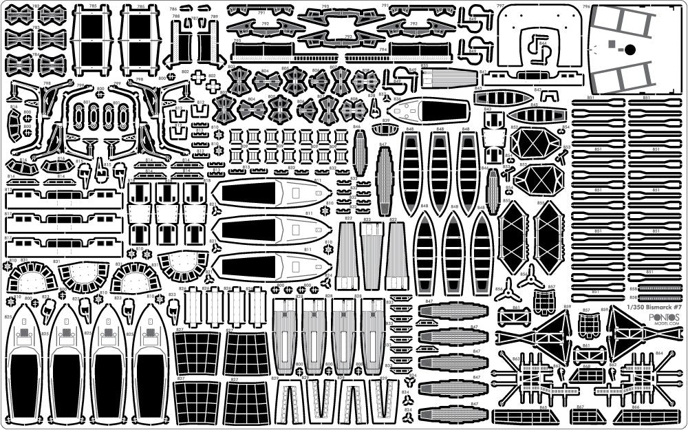 Pontos 35022F1 BISMARCK 1941 Detail Up Set 1/350 – image 23