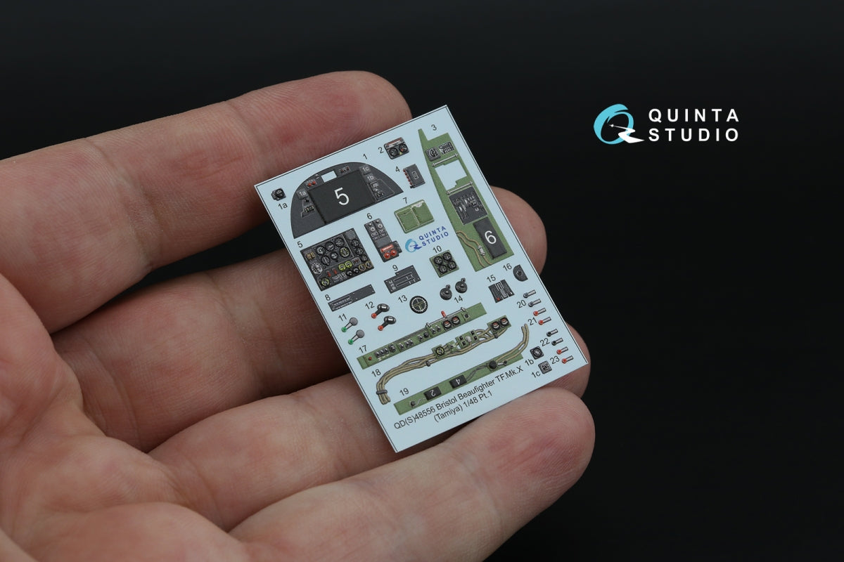 Quinta Studio QDS-48556 Bristol Beaufighter TF.Mk.X 3D-Printed &amp;amp; colored Interior on decal paper (Tamiya) (small version) 1/48 – image 3