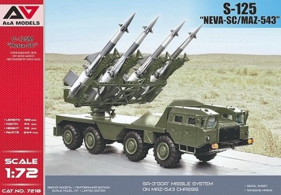 A&amp;amp;A Models 7218 S-125 Neva-SC on MAZ-543 1/72