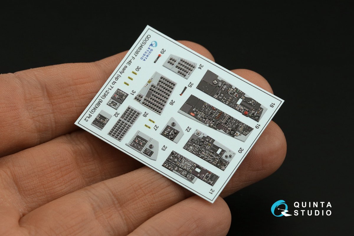 Quinta Studio QDS-48387 F-4E early with slatted wing 3D-Printed &amp;amp; colored Interior on decal paper (Meng) (Small version) 1/48 – image 9
