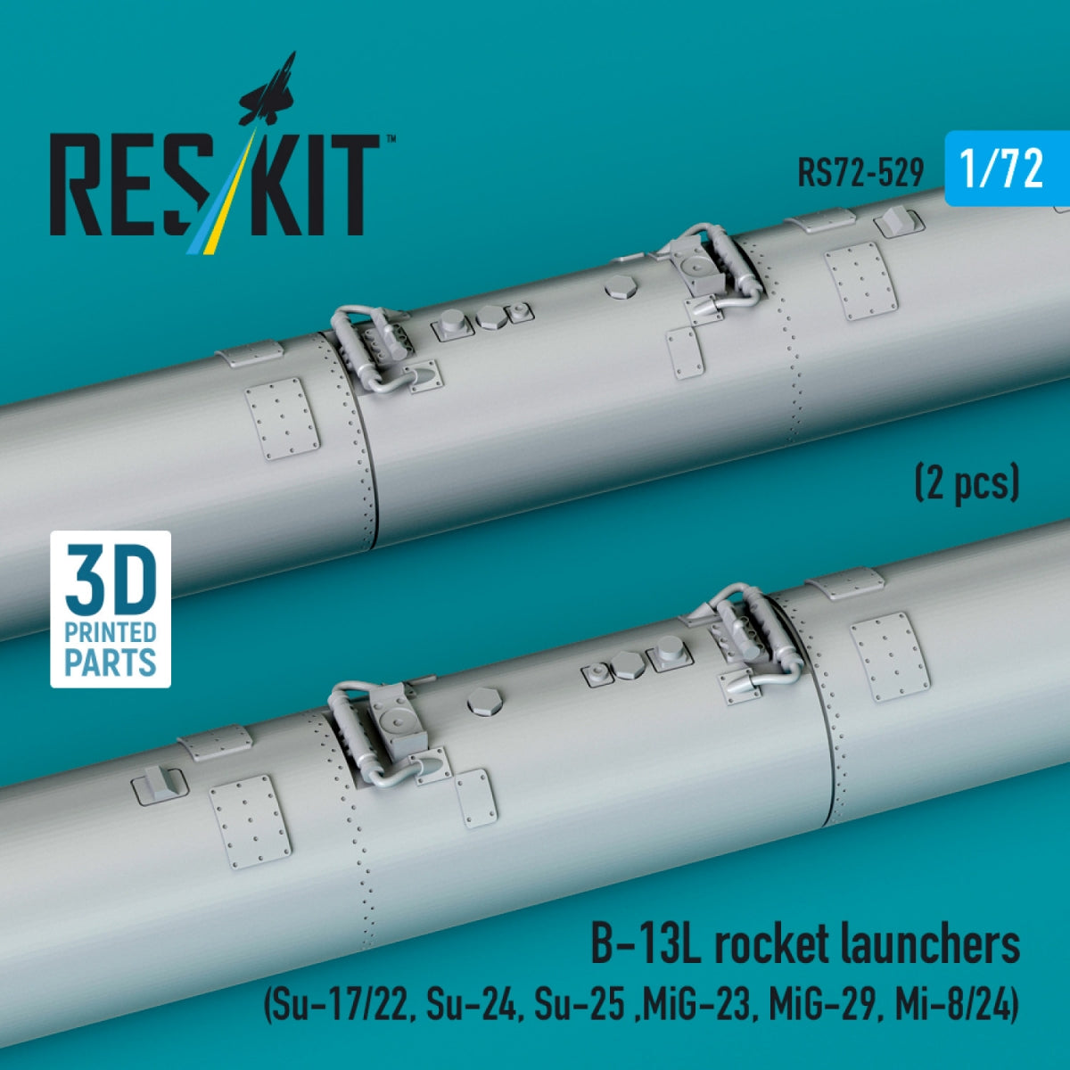 RESKIT RS72-0529 B-13L rocket launchers (2 pcs) (3D Printed) 1/72 – immagine 3