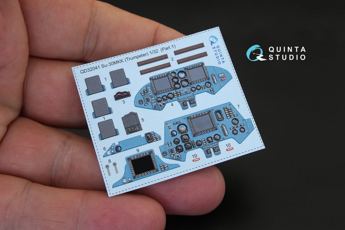 Quinta Studio QD32041 Su-30MKK 3D-Printed &amp;amp; colored Interior on decal paper (for Trumpeter kit) 1/32 – obrázek 3