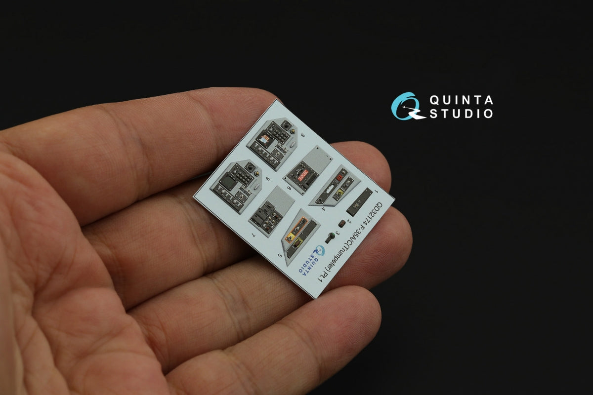 Quinta Studio QD32174 F-35A/C 3D-Printed &amp;amp; colored Interior on decal paper (Trumpeter) 1/32 – image 5