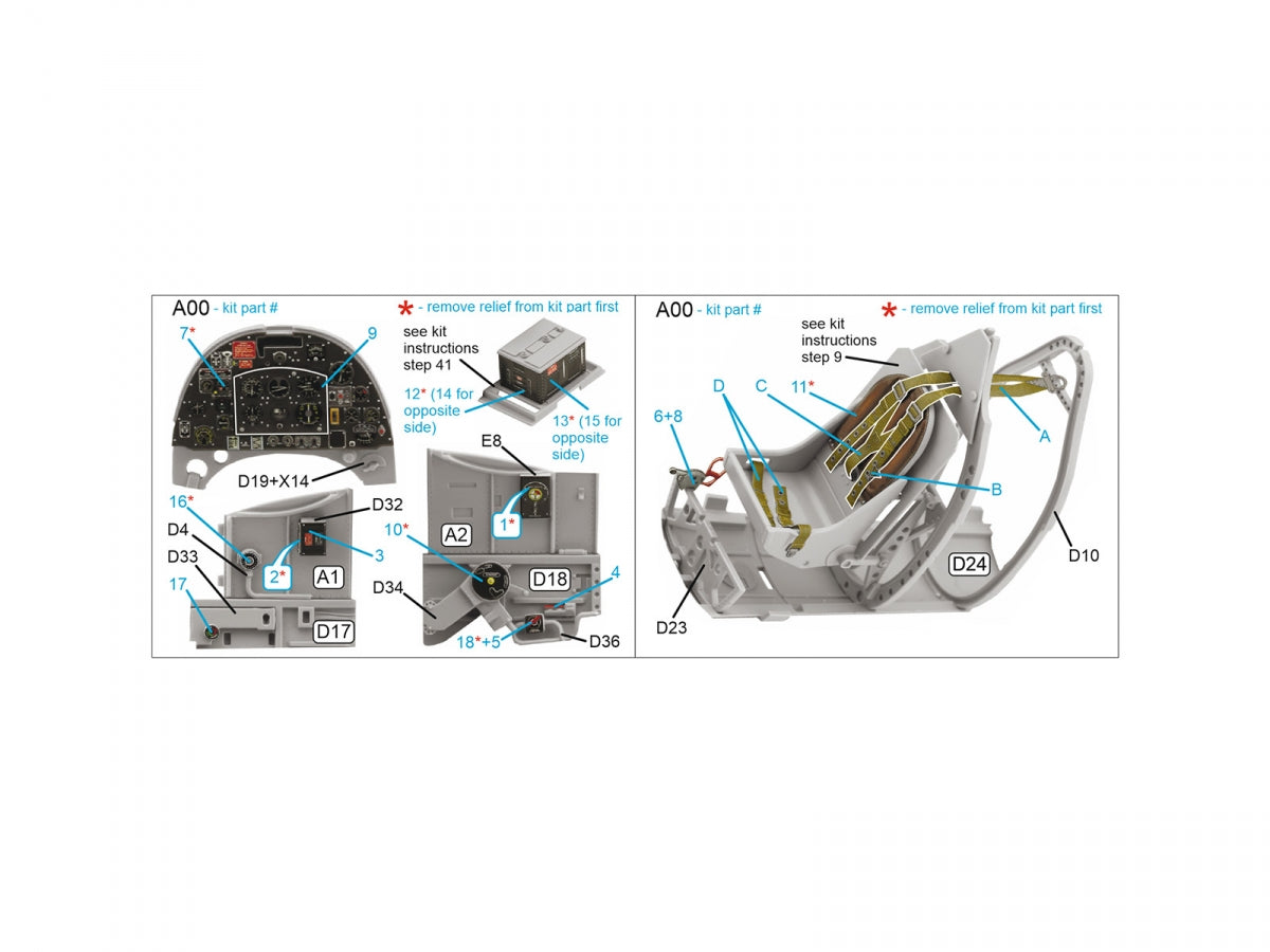 Quinta Studio QD24021 Spitfire Mk.VIII 3D-Printed &amp;amp; colored Interior on decal paper (Airfix) 1/24 – image 2