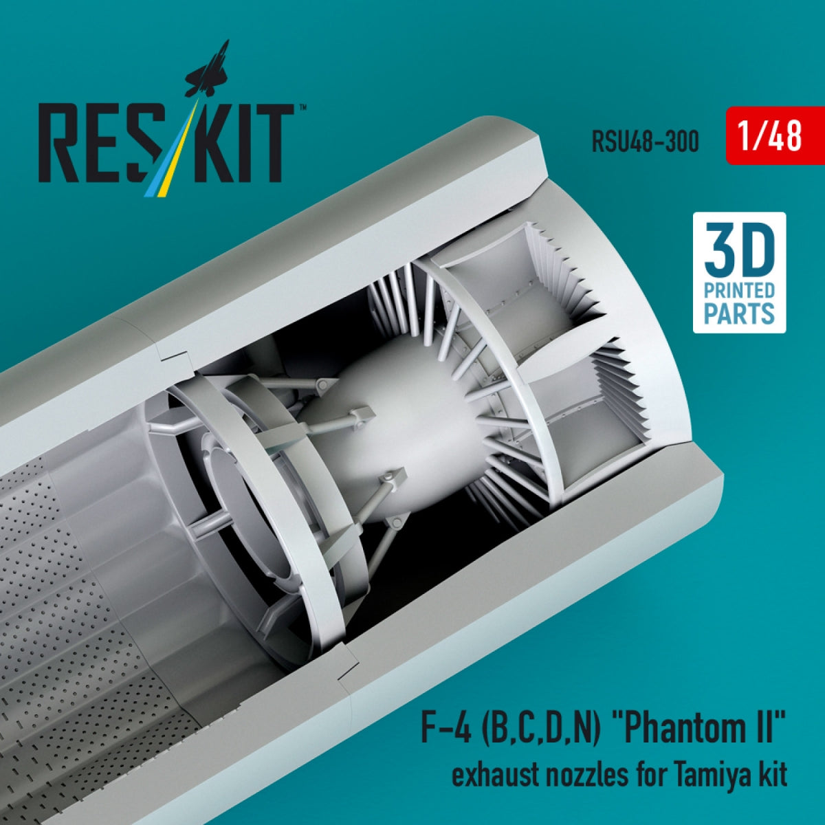 RESKIT RSU48-0300 F-4 (B, C, D, N) &amp;quot;Phantom II&amp;quot; exhaust nozzles for Tamiya kit (3D printed) 1/48 – image 3