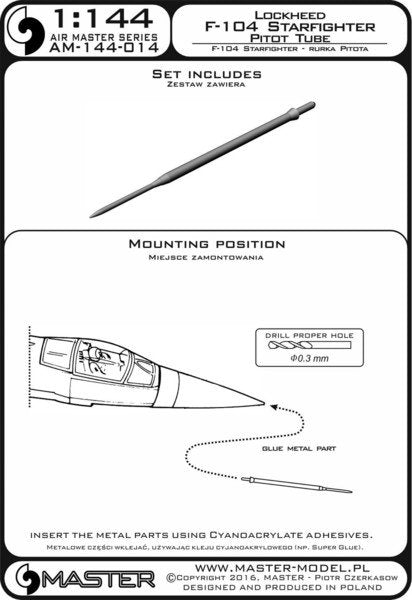 Master AM-144-014 F-104 Starfighter - Pitot Tube 1/144 – image 3