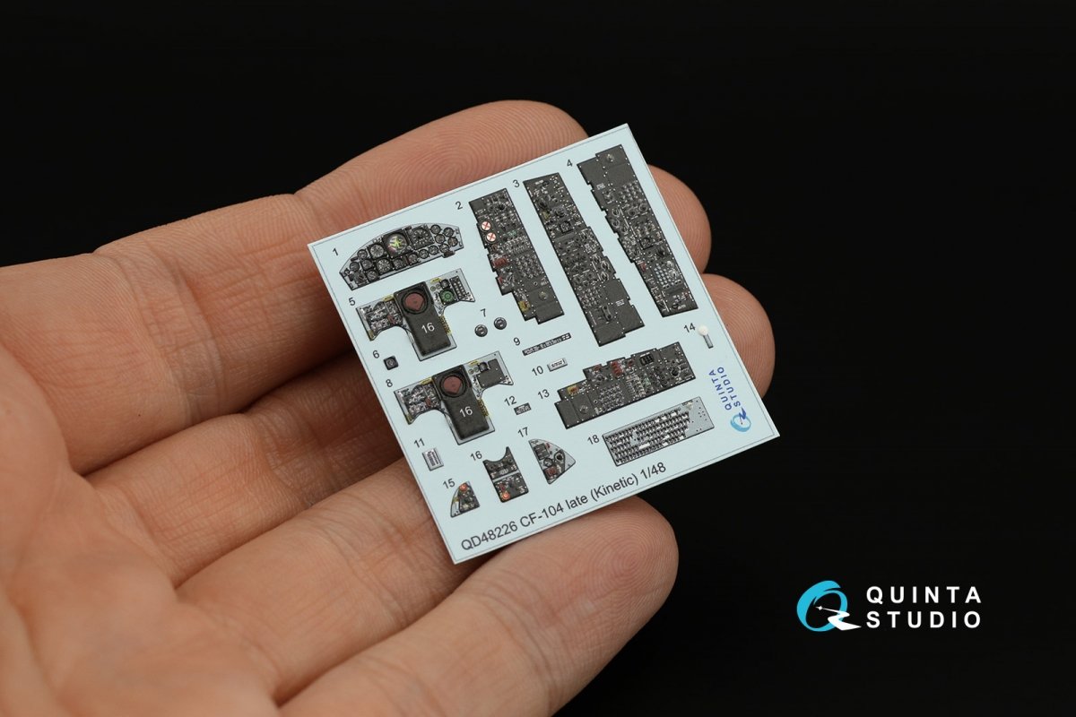 Quinta Studio QD48226 CF-104 Late 3D-Printed &amp;amp; coloured Interior on decal paper ( Kinetic ) 1/48 – zdjęcie 9