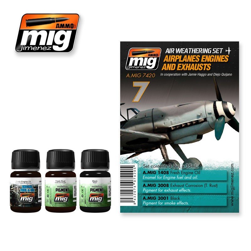 AMMO of Mig Jimenez 7420 AIRPLANE ENGINES AND EXHAUSTS