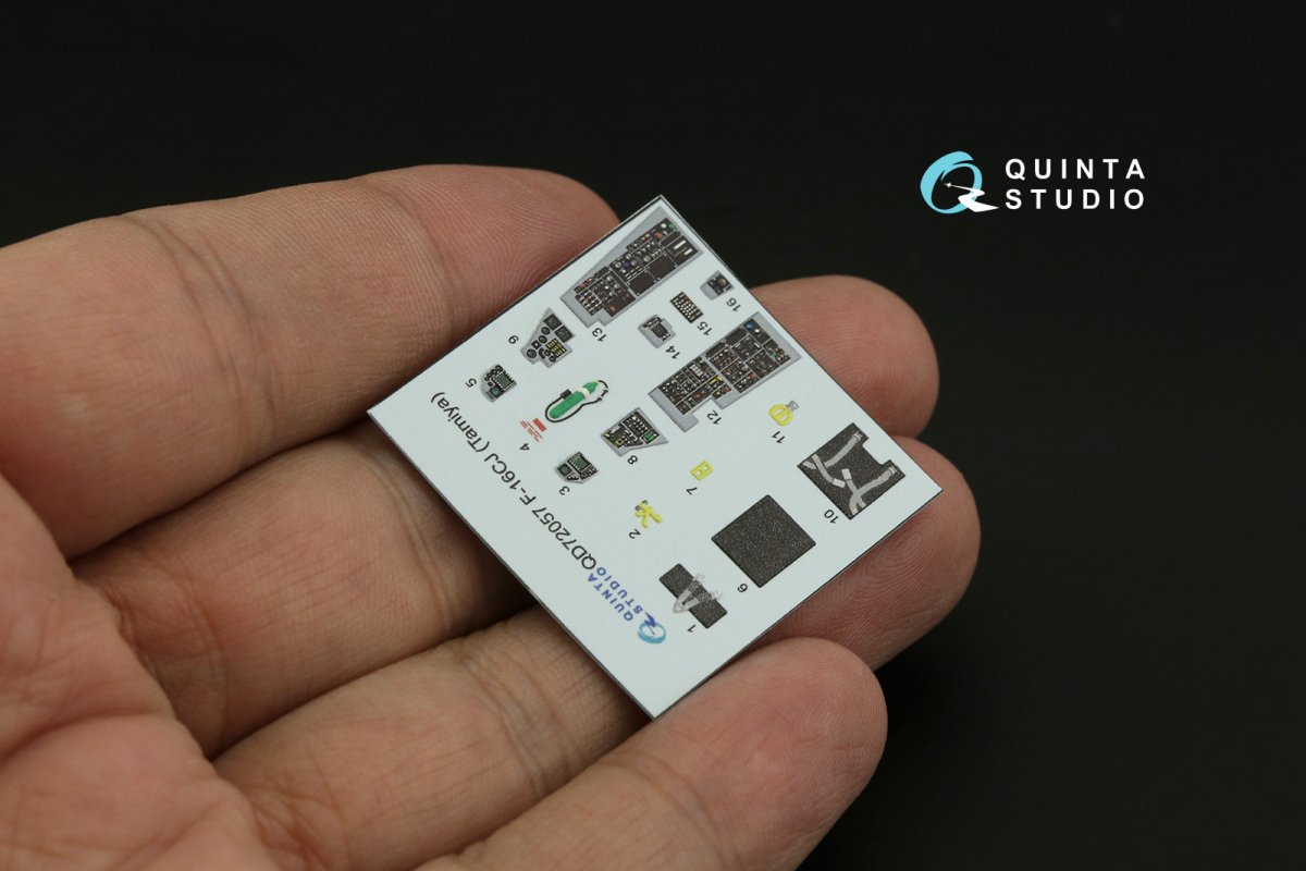 Quinta Studio QD72057 F-16CJ 3D-Printed &amp;amp; colored Interior on decal paper (Tamiya) 1/72 – Bild 4