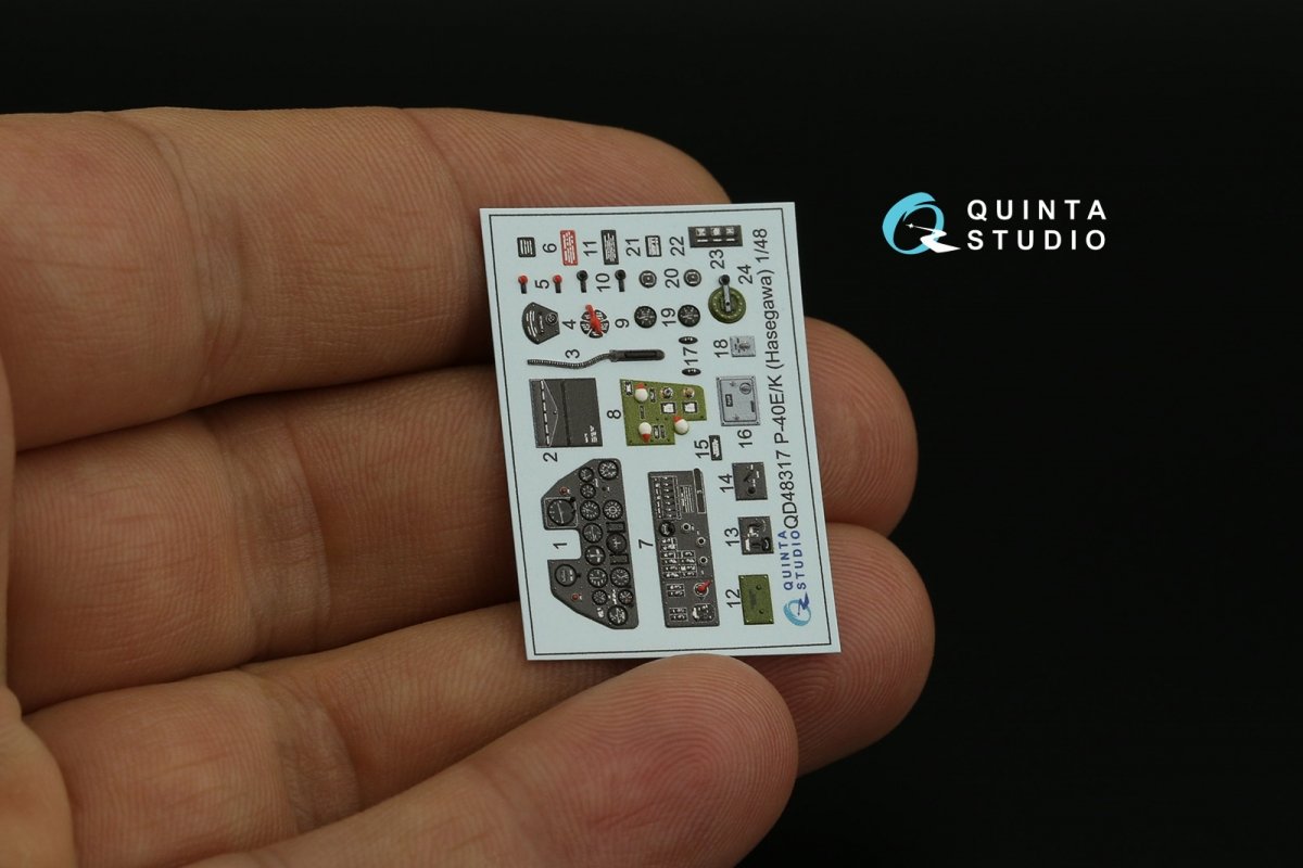 Quinta Studio QD48317 P-40E/K 3D-Printed &amp;amp; colored Interior on decal paper (Hasegawa) 1/48 – Bild 2