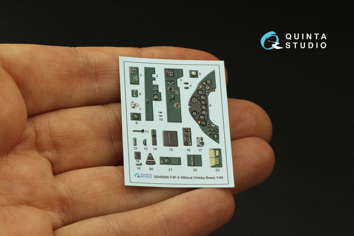 Quinta Studio QD48006 F4F-4 Wildcat 3D-Printed colored Interior on decal paper (HobbyBoss) 1/48 – Bild 4