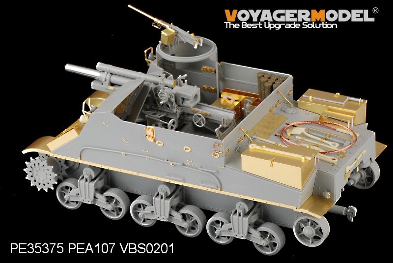 Voyager Model PE35375 WWII US M7 Priest Mid Production w/Ammunition case/telephone set for DRAGON 6637 1/35 – obrázek 7
