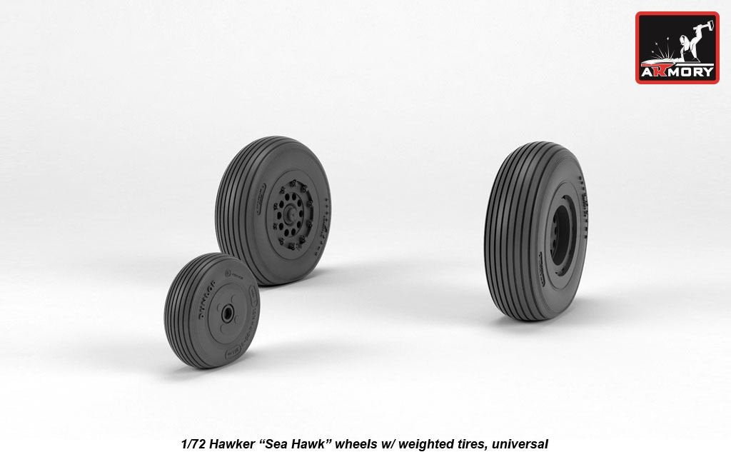 Armory Models AW72417 Hawker Sea Hawk wheels with weighted tires 1/72 – image 4