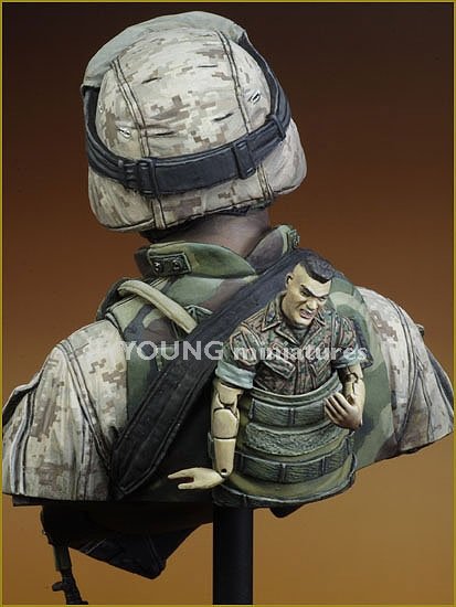 Young Miniatures YM1816 USMC Fallujah Iraq 2004 1/10 – zdjęcie 4