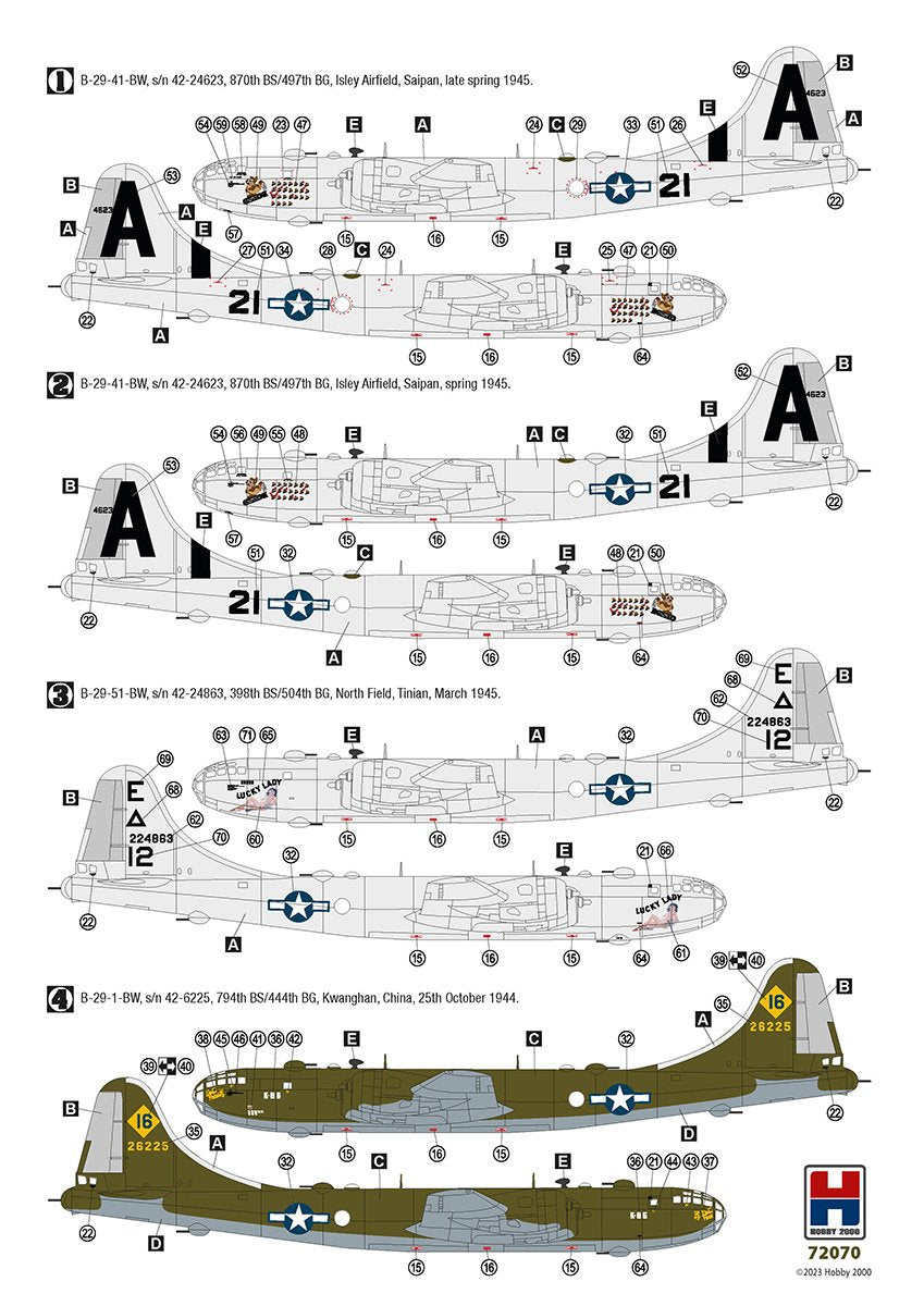 Hobby 2000 72070 B-29 Superfortress ( ACADEMY + CARTOGRAPH + MASKS ) 1/72 – Bild 5