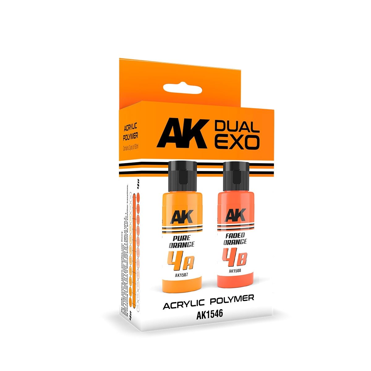 AK Interactive AK1546 DUAL EXO SET 4 – 4A ORANGE PUR &amp; 4B ORANGE DÉCOLORÉ