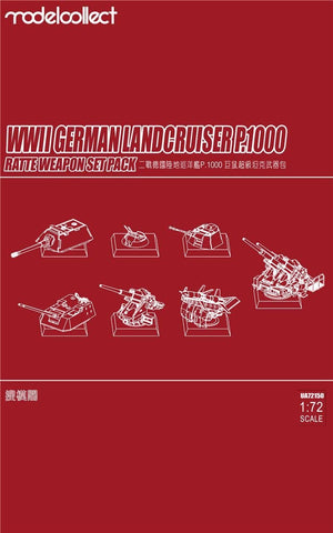 Modelcollect UA72150 WWII Germany landcruiser p.1000 ratte weapon set pack 1/72 – obrázek 2