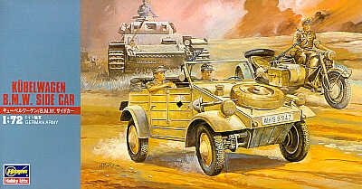 Hasegawa MT12 German Kubelwagen BMW Motorcycle Sidecar 1/72