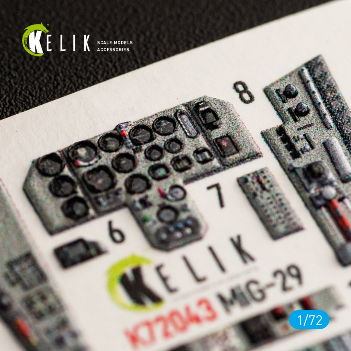KELIK K72043 MIG-29 FULCRUM-A 9-12 INTERIOR 3D DECALS FOR GWH KIT 1/72 – obrázek 2