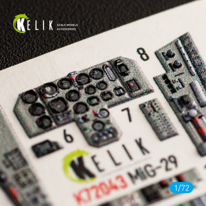 KELIK K72043 MIG-29 FULCRUM-A 9-12 INTERIOR 3D DECALS FOR GWH KIT 1/72 – obrázek 2