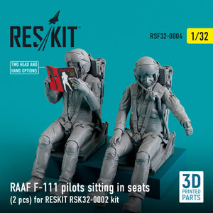 RESKIT RSF32-0004 RAAF F-111 PILOTS SITTING IN SEATS (2 PCS) FOR RESKIT RSK32-0002 KIT (3D PRINTED) 1/32 – Bild 2