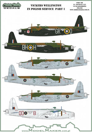 ModelMaker Decals D48131 Vickers Wellington in Polish service part I 1/48