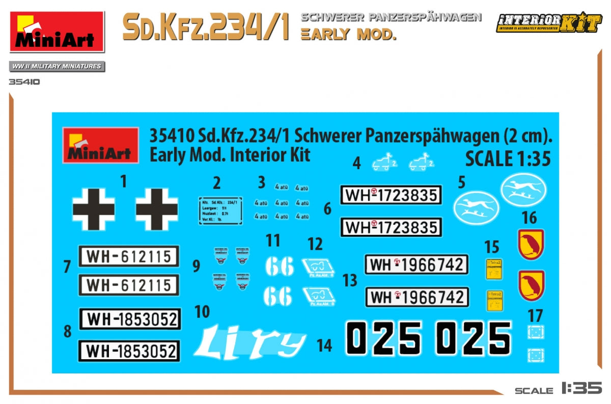 MiniArt 35410 Sd.Kfz.234/1 Schwerer Panzerspahwagen. EARLY MOD. INTERIOR KIT 1/35 – image 3