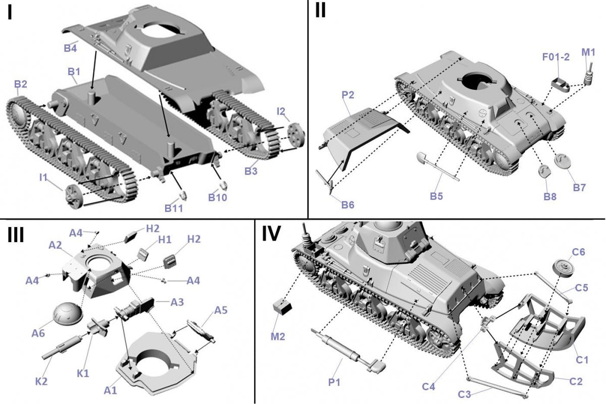 First To Fight PL104 French Hotchkiss H35 Command Tank with 37mm SA38 Gun 1/72 – Bild 4