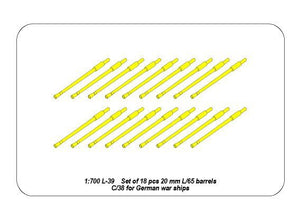 Aber 1/700L-39 Set of 18 pcs 20 mm L/65 C/38 gun barrels for German war ships 1/700 – image 4